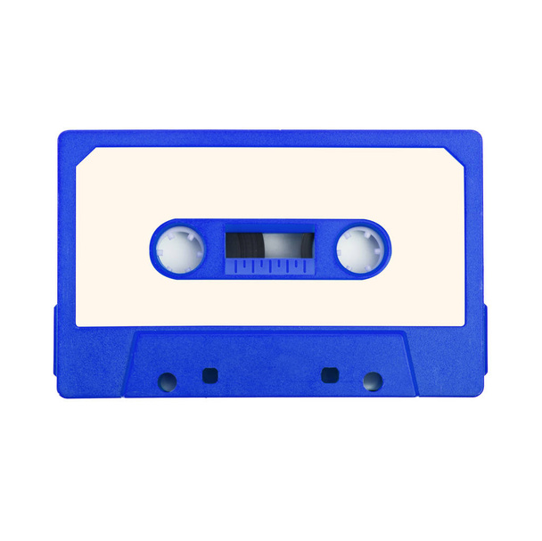 白い背景のオーディオカセットテープ - 写真・画像