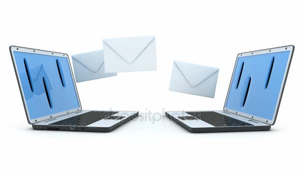 Twee laptop en via e-mail loop - Video