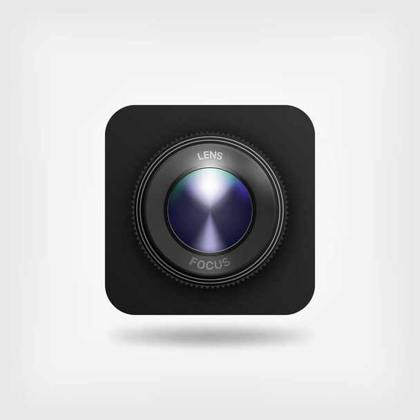 lens of camera symbol - Vector, imagen