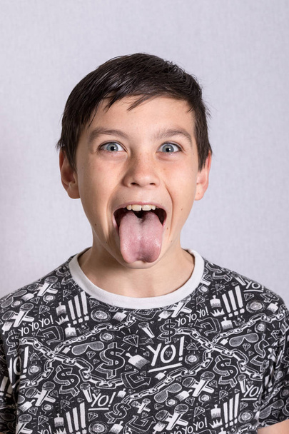 Portait of a boy being silly - Photo, image