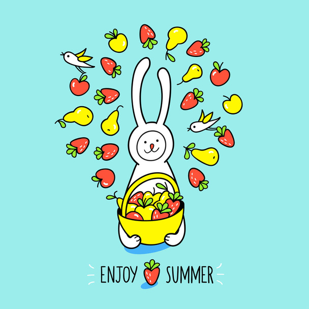 Enjoy summer greeting card. - Vector, Imagen