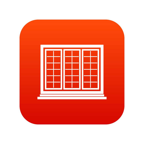 Wooden tricuspid window icon digital red - Вектор, зображення