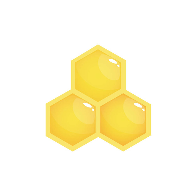 Realistische gele Bijenkorf vector, verse gezonde biologische honing vectorillustratie, logo, teken, symbool - Vector, afbeelding