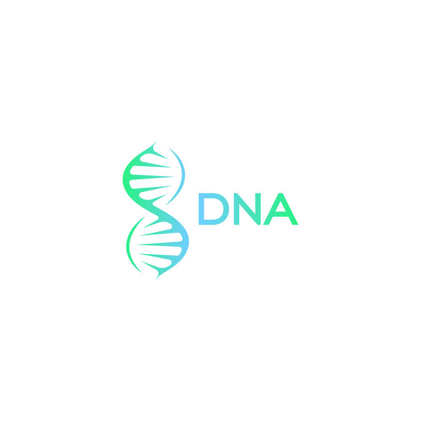 Abstract DNA molecule vector logo. Turquoise and blue color science sign. Laboratory of scientific discovery logotype. Stem cells cultivation technology research,medical business icon,design element. - Vector, Image