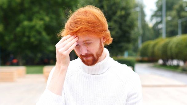 Headache, Upset Tense Young Man, Outdoor - Photo, Image