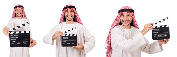 Арабські людина з фільму clapper на білому - Фото, зображення