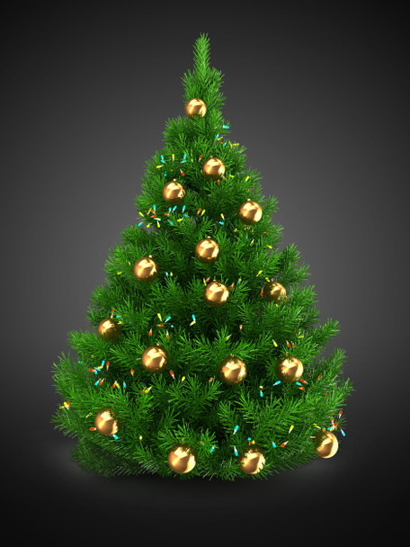 illustration of green Christmas tree  - Photo, Image