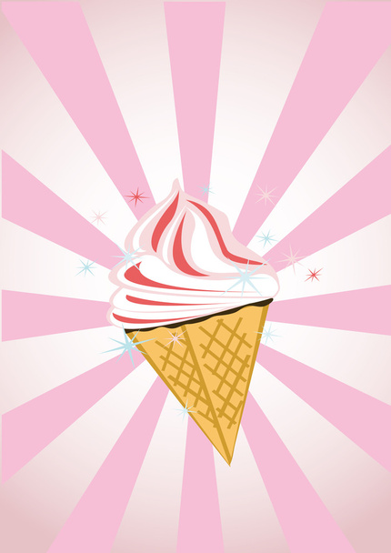 Cartoon illustration of ice cream - Vector, Image