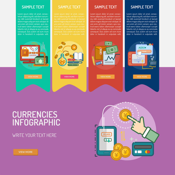 Diseño de Monedas Infográficas
 - Vector, Imagen