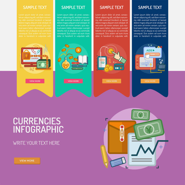 Infographic Currencies Design - Vector, Image