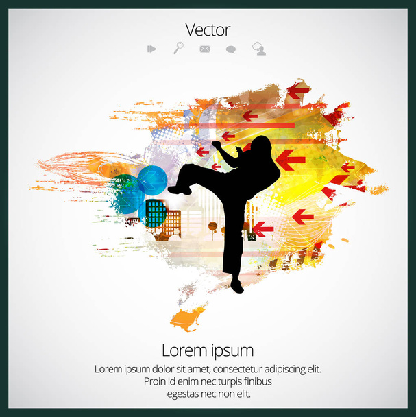 Karate deporte ilustración
 - Vector, imagen