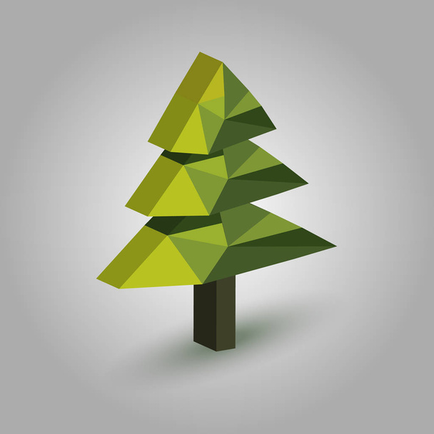 Low poly christmas tree - Vector, Image