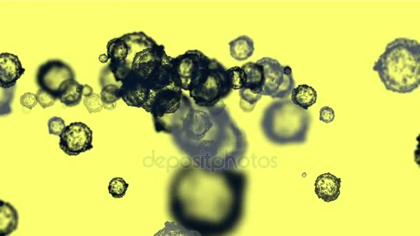 4 k abstrakcyjne komórek wirusa pyłu cząstek tło. - Materiał filmowy, wideo