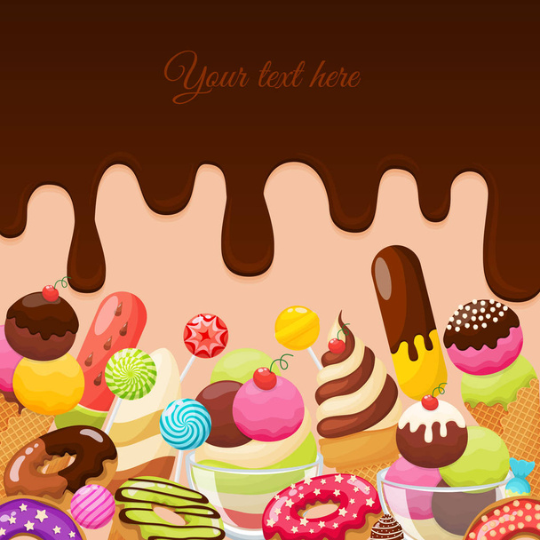 Ice cream colorful collection.  - Vector, Image