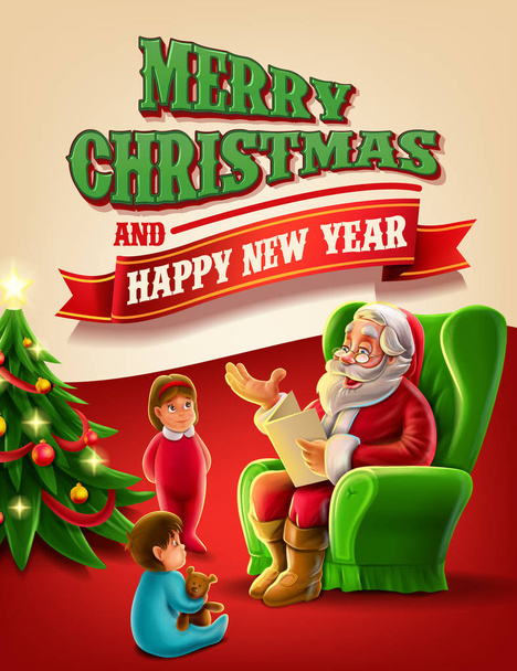Merry Christmas greeting card - Vector, Image