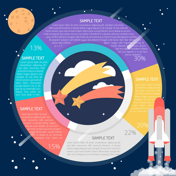 Kayan yıldızı diyagramı Infographic - Vektör, Görsel