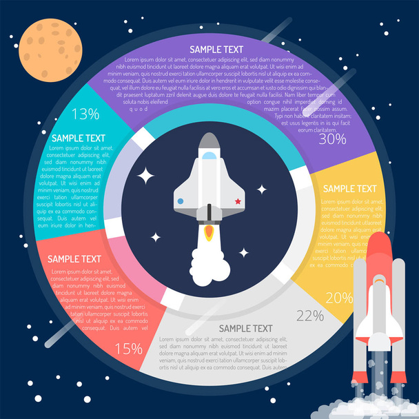 Infografik zum Raumfahrtdiagramm - Vektor, Bild