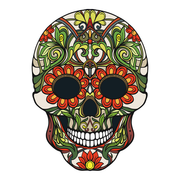 Sugar skull. The traditional symbol of the Day of the Dead. Stoc - ベクター画像