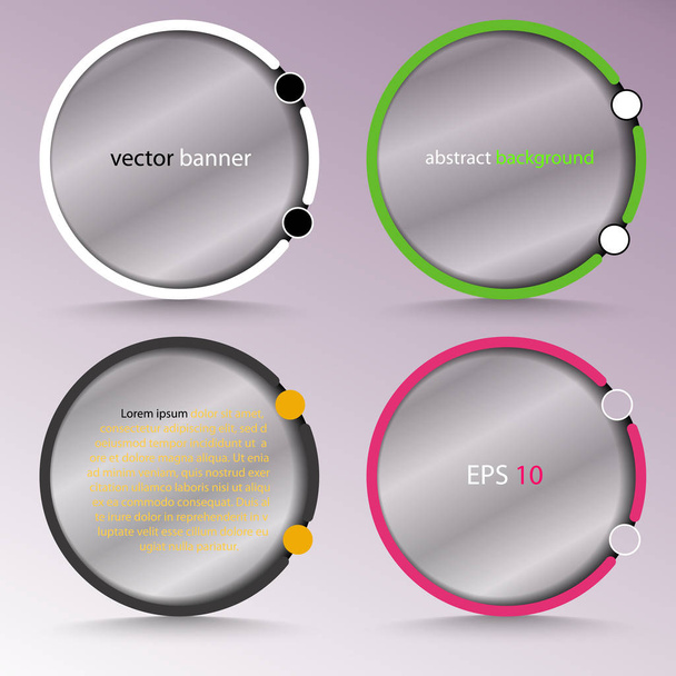 Banner with abstract round transparent with a colon - for background, set in various designs - Vektor, Bild