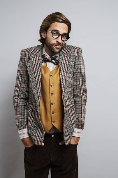 Fashionable geek guy - Zdjęcie, obraz