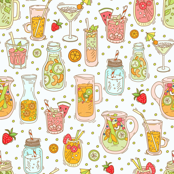 Seamless pattern with drinks - Vektor, kép
