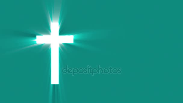 Cruz cristã com raios de sol brilhar
 - Filmagem, Vídeo
