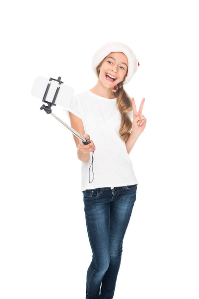 adolescente tomando selfie no Natal
 - Foto, Imagem
