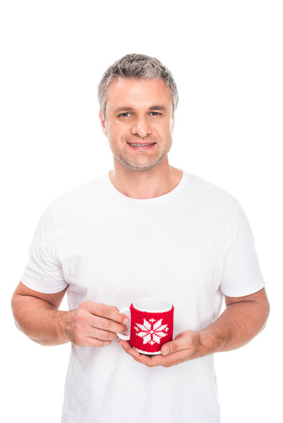 happy man with coffee - Foto, afbeelding