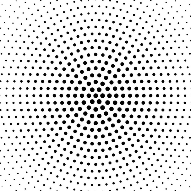 Půltón tečkovaný na pozadí kruhově rozmístěný. Půltónový vektorový vzorec. Kruhové tečky izolované na bílém pozadí. - Vektor, obrázek