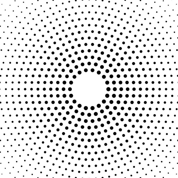 半円状に点在する背景。ハーフトーン効果ベクトルパターン。白い背景に孤立した円の点. - ベクター画像
