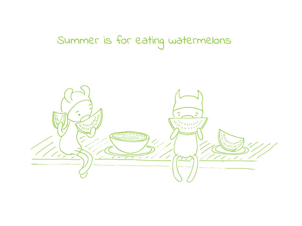 Summer fun watermelons - Vector, Image