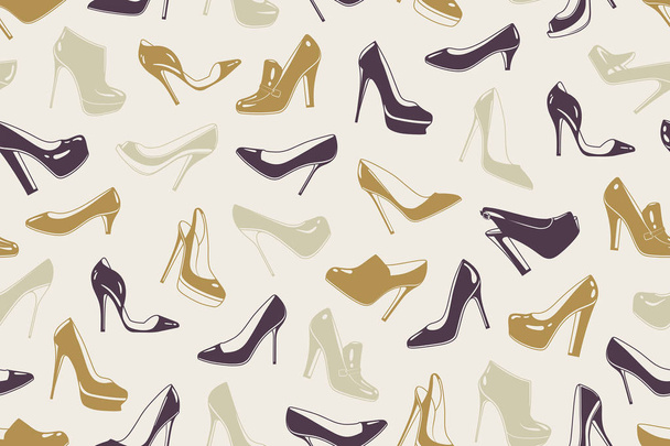 Woman's shoes seamless pattern - Vector, Image
