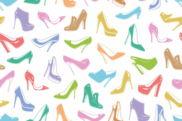 Woman's shoes seamless pattern - Vector, imagen