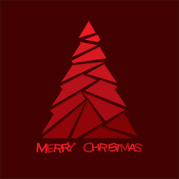 δημιουργική merry χριστουγεννιάτικο δέντρο σχέδιο - Διάνυσμα, εικόνα
