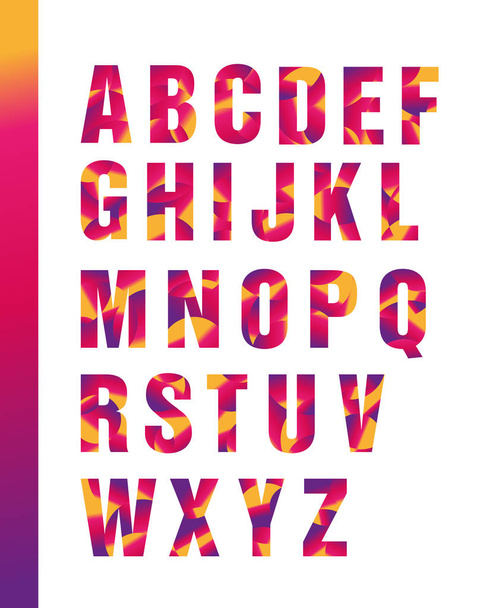 Bright geometric alphabet - Vector, Image