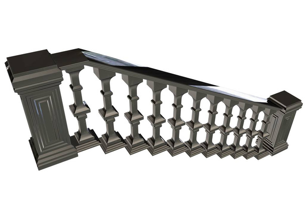 3d rendering of rail of a stairs on a white background - Photo, Image