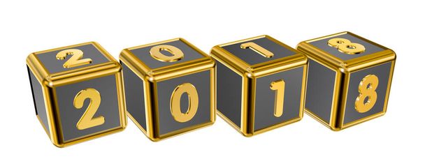 Gold numbers 2018 on gold squares - Fotó, kép