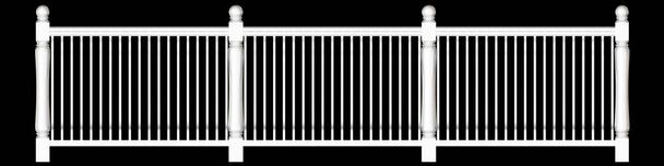 rendering 3d di un disegno ringhiera recinzione su uno sfondo nero
 - Foto, immagini