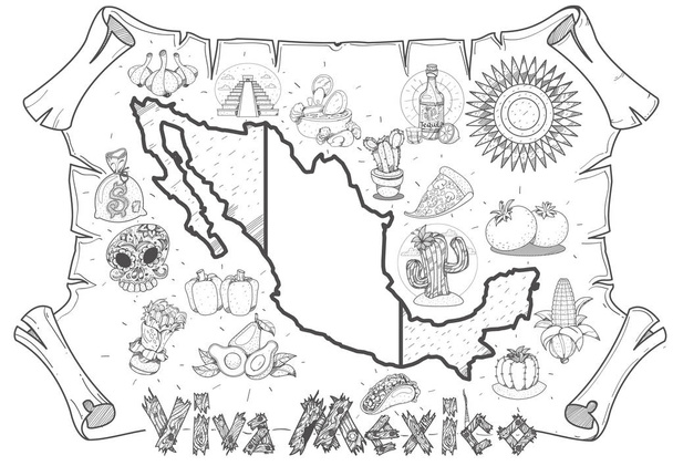 México mapa cartel
  - Vector, imagen