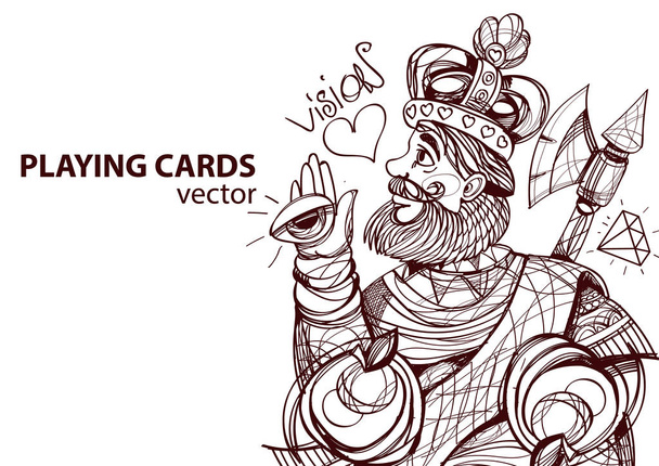 King of hearts playing card suit.  - Vektori, kuva