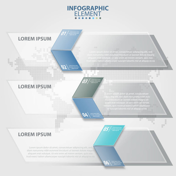 Diseño de infografía horizontal transparente banner business elemen
 - Vector, imagen