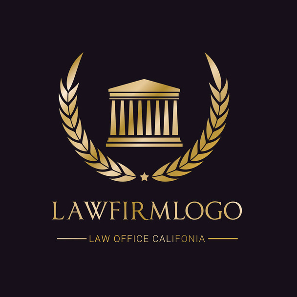 Törvény cég logó ikon vector design. jogi, ügyvédi, skála, vektor logo sablonok - Vektor, kép