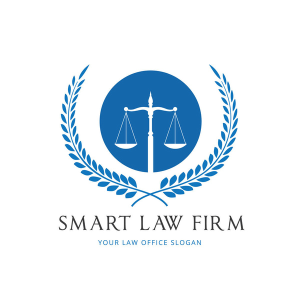 Diseño de vectores de logotipo del bufete de abogados. legal, abogado, oficina de abogados con símbolo creativo
. - Vector, Imagen