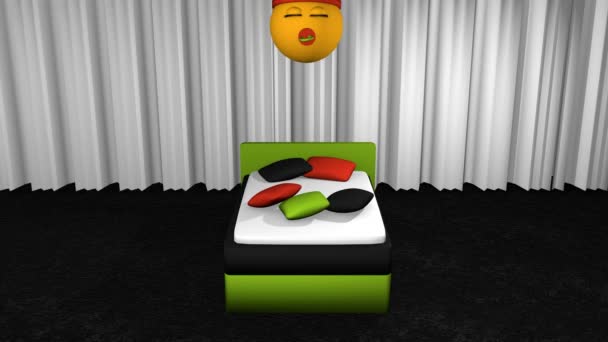 emoticono volador con gorra de dormir y chupete
 - Metraje, vídeo
