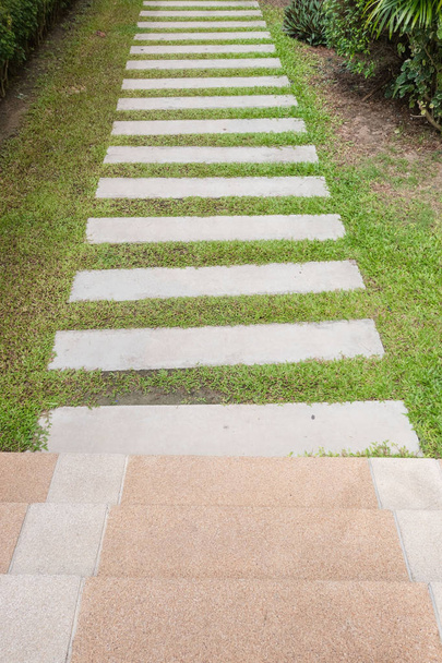The walkway on the grass in the garden  - Photo, Image