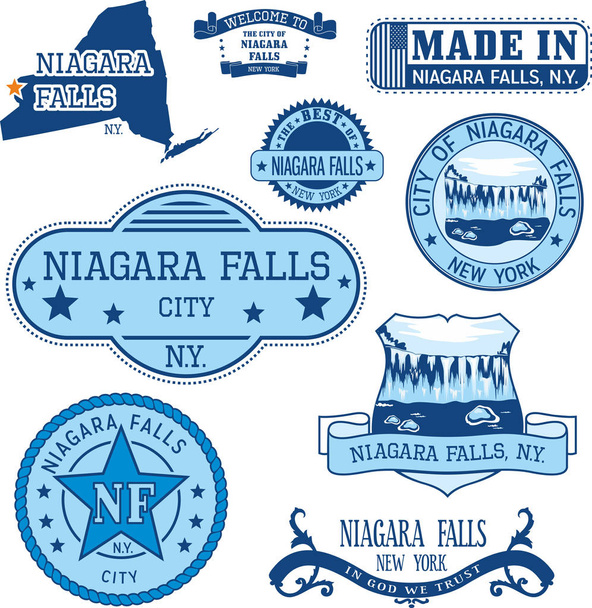 Conjunto de carimbos e sinais genéricos de Niagara Falls, NY
 - Vetor, Imagem