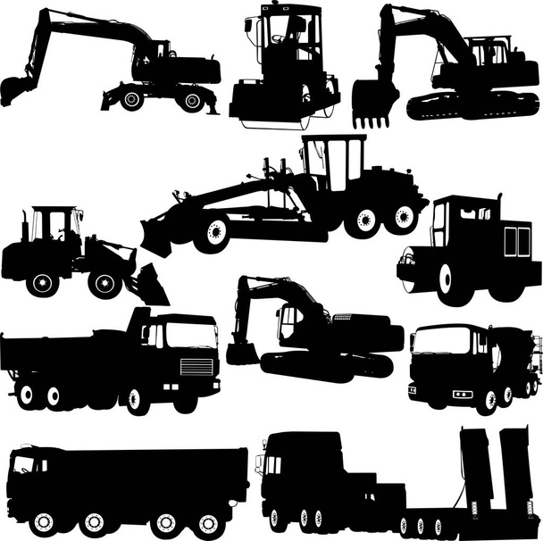 Construction machine silhouette - vector - Vector, Image