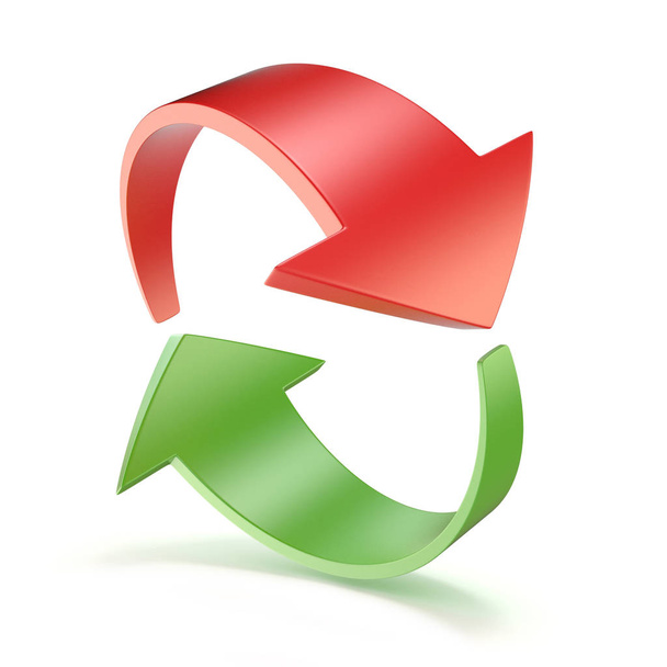 Red and green arrows circle 3D - Photo, Image