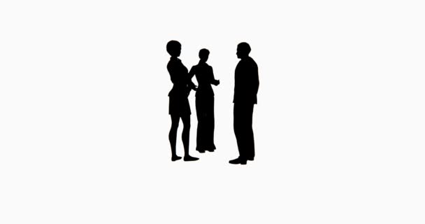 4k Business people silhouette talking. - Footage, Video