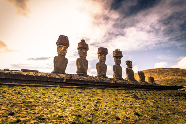 Orongo, Easter Island - July 11, 2017: Island of Motu nui, near Orongo, Easter Island - Photo, Image